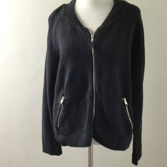 Anthropologie Moth Textured Black Bomber Jacket m - Picture 9 of 10